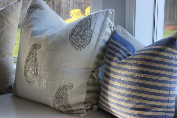 I managed to block print my linen pillow covers for the kitchen nook bench. I managed to block print my linen pillow covers for the kitchen nook bench.